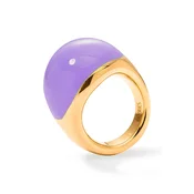 BERRIES prstan ženski pozlačen srebrni emajl Viva Lavender XL Ring