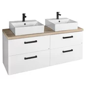 Komplet kopalniškega pohištva VEGA, širina 104 cm, beli/platinasti hrast - Bela - 103,5x63,8x45 cm - Aqualine - VEGA II - 24 - MDF/laminat - 1035 - 638 - 450 - 14