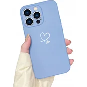 Silikonski ovitek z vzorcem srca v modri barvi za iPhone 13 Pro Max - zaščitni ovitek Newsee