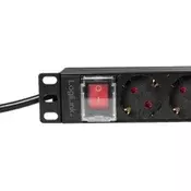 Razvodni PDU panel za rack sa 9 uti?nih mesta i osiguracem, kabl 2m (aluminijum)