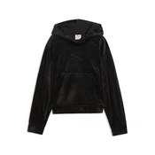 PUMA Essentials Elevated Velour Relaxed Short Length Hoodie Youth, Age, Black, 7-8Y
