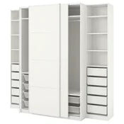 PAX/MEHAMN Garderobna omara, bela/dvostransko bela, 250x66x236 cm