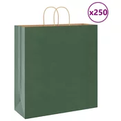 vidaXL vidaXL Papirnate vrečke 250 kosov z ročaji zelene barve 45x17x48 cm, (5000160950)