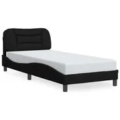 Vidaxl Posteljni okvir brez vzmetnice Hvar Črna 80x200cm Tkanina