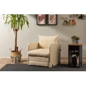 Atelier del Sofa Fotelja na rasklapanje Saga Single, 68 x 70 x 66 cm, Krem