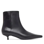 Calvin Klein Škornji Kitten Heel Ankle Boot Lth HW0HW03165 Temno rjava