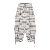 Bershka Hlače  svetlo modra / čokolada / temno oranžna / bela