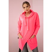 Tunic with clutch front Oversize pink neon