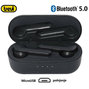 TREVI HMP 12E07 AIR črne mini Bluetooth 5.0 slušalke z mikrofonom