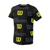 Wilson Majice črna S All Over Logo Tech