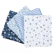 Blago za patchwork - modro - 4 kosi - 45 x 55 cm
