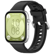 Silikonski pas Techsuit W061 za Huawei Watch Fit 3/Fit 4/Fit 4 Pro/Fit 5/Fit 5 Pro - črn