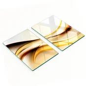 shumee Elegantne in trpežne steklene table z abstraktnim valovnim potiskom 2x40x52 cm