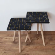 Hanah Home 2SHP155 Pomocni stocic, 2 komada, Teget