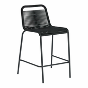 Crna barska stolica sa celicnom konstrukcijom Kave Home Glenville, visina 62 cm