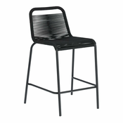 Black Friday sale Črn barski stolček z jekleno konstrukcijo Kave Home Glenville, višina 62 cm