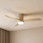 Lucande LED stropni ventilator Novri, bež, O 132 cm, CCT - Dnevna soba/jedilnica - Sodobni - bež, bela - Plastika