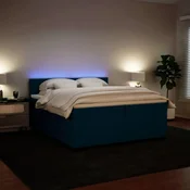 vidaXL vidaXL Box spring postelja z vzmetnico modra 200x200 cm žamet, (21310619)