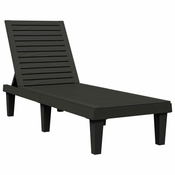 Ležaljka za suncanje crna 155 x 58 x 83 cm od polipropilena