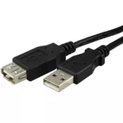 FAST ASIA Kabl USB A - USB A M/F (produžni) 1.8m crni