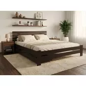 Ljubki dom Postelja PARIS povišana 180 x 200 cm oreh Posteljno dno: Lamelno posteljno dno, Vzmetnica: Vzmetnica Somnia 17 cm