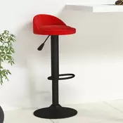 Vidaxl vidaXL Barski stol z oblazinjenim žametom v vinsko rdeči barvi