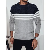 Sweter męski w paski szary Dstreet