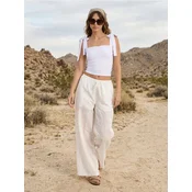 Sinsay - Pamucne straight pantalone sa ??ur uzorkom - belo