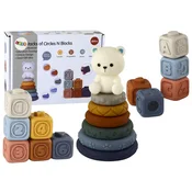 Izobraževalni set za malčke Soft Blocks Pyramid Bear