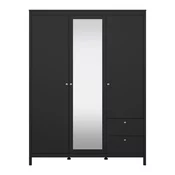 Črna garderobna omara z ogledalom 150x199x58 cm Madrid – Tvilum