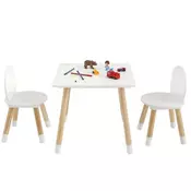 VEVOR Otroška miza in stol komplet 500x500x437 mm bela