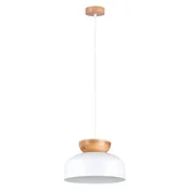 SOLLUX lighting Bela viseča svetilka z lesenimi elementi MARION 1xE27 15W SL.1350 Sollux Lighting