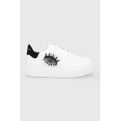 Usnjeni čevlji Kurt Geiger London Laney Eye bela barva