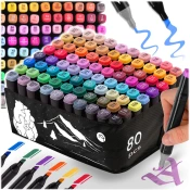 Nukido Nukido NK-912 Alcohol Markers Set with 80 Colors and Portable Bag, (21740217)