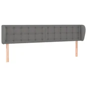 Vidaxl Vzglavje z ušesi temno sivo 163x23x78/88 cm blago