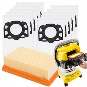 shumee 10 vrečk za sesalnik Karcher WD4 WD5 WD6 MV4 MV5 MV6 Premium + filter