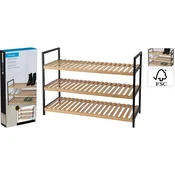 HOMESTYLING Bambusova omarica za čevlje s 3 policami, 70 x 30 x 48 cm