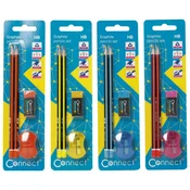 SVINČNIK GRAPHITE HB TROKOTNI PK2 PLUS GUMICA PLUS ŠILJILO CONNECT BLISTER
