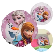 Disney Frozen MEHKA Okrasna blazina, okrogla, VELURSKA za otroško sobo 35cm OEKO-TEX
