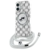 slomart Etui Karl Lagerfeld IML Crossbody Monogram Karl & Choupette Head MagSafe za iPhone 16 - prozorno