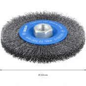 Kolutna ščetka PRO Metal clean, 115 x 0,3 mm, navoj