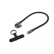Lanberg USB-C (M/M) 2.0 kabel, 0,3 m, narukvica za vrat/prsten za ključeve, 240 W CA-CMCM-10LN-0003-BK