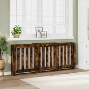 Vidaxl Pokrov za radiator betonsko siv 205x21,5x83,5 cm inženirski les