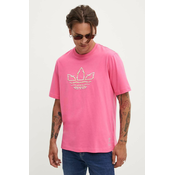 Pamučna majica adidas Originals Pride za muškarce, boja: ružičasta, s tiskom, IZ4898
