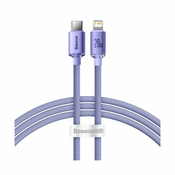 Kabel Baseus Crystal Shine USB-C kabel na Lightning, 20W, PD, 1,2m, ljubičasti (6932172602765)