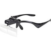 TOOLCRAFT LED naglavno povečevalno stekl, s sponko, z osvetlitvijo faktor povečave: 1 x, 1.5 x, 2 x, 2.5 x, 3.5xTOOLCRAFT 450989