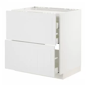 METOD / MAXIMERA Pod.elem.grej.ploca/2front/3fiok, bela/Stensund bela, 80x60 cm