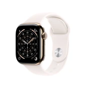 Apple Watch Series 11 GPS + Cellular 42mm Gold Titanium Case with Light Blush Sport Band - S/M