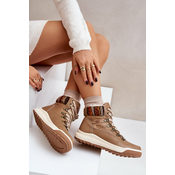 Womens Leather Insulated Ankle Boots Lee Cooper Beige
