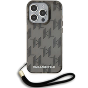 Karl Lagerfeld zaščitni ovitek IML Mono KL Pattern & Cord, Iphone 15 Pro Max